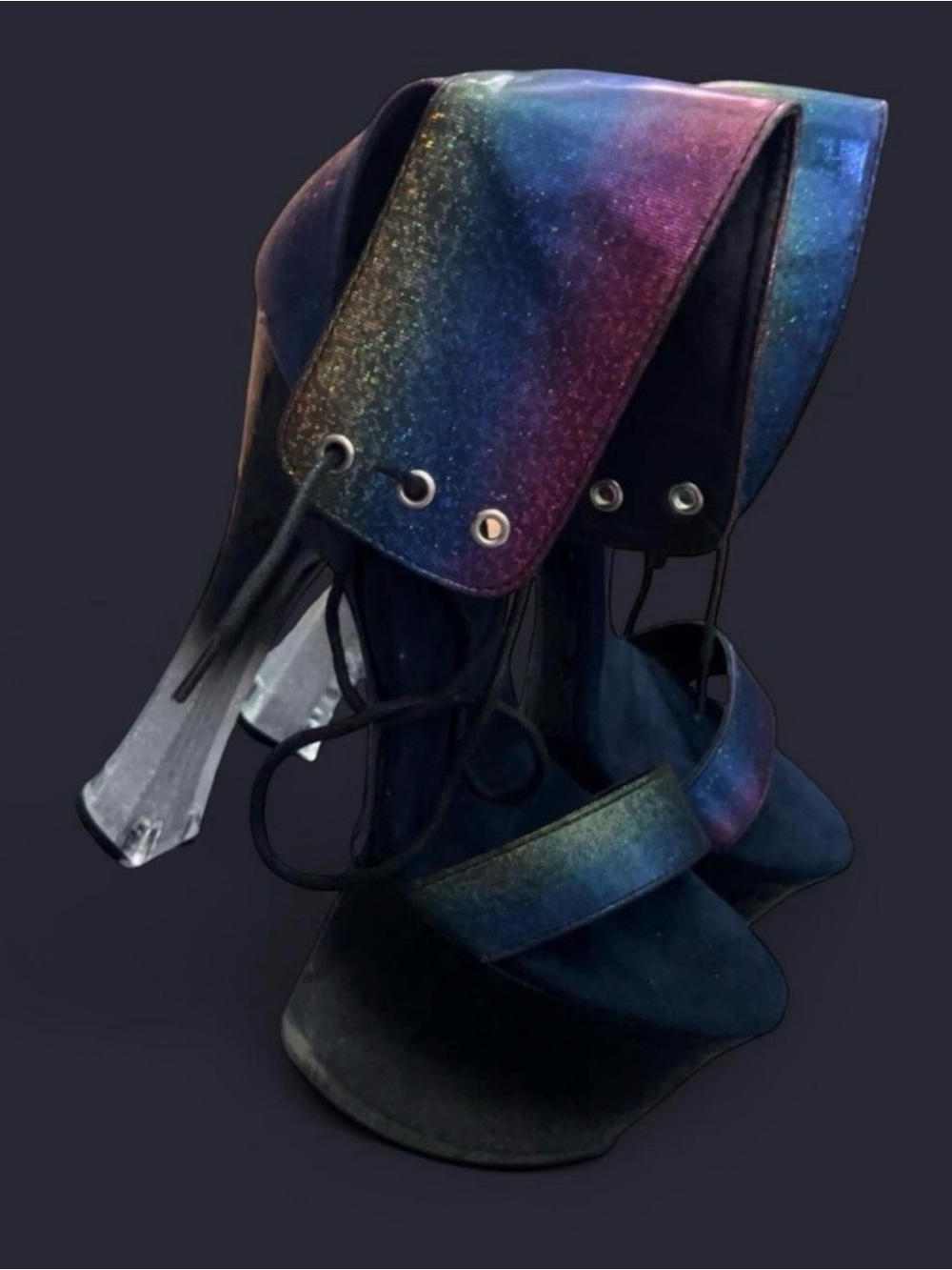 Iridescent Ankle-Cuff High Heels - Women